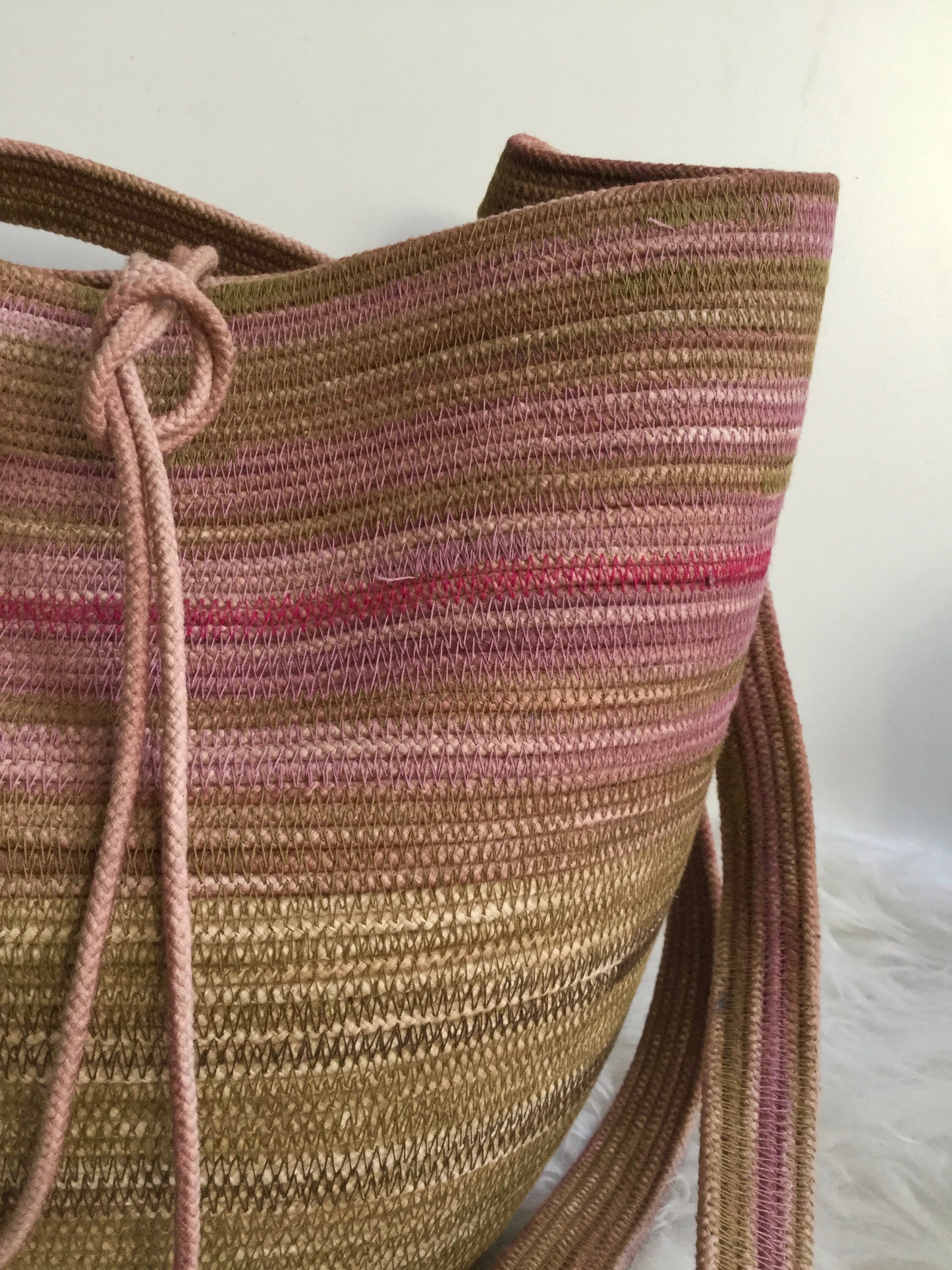 foraging basket made from cotton rope