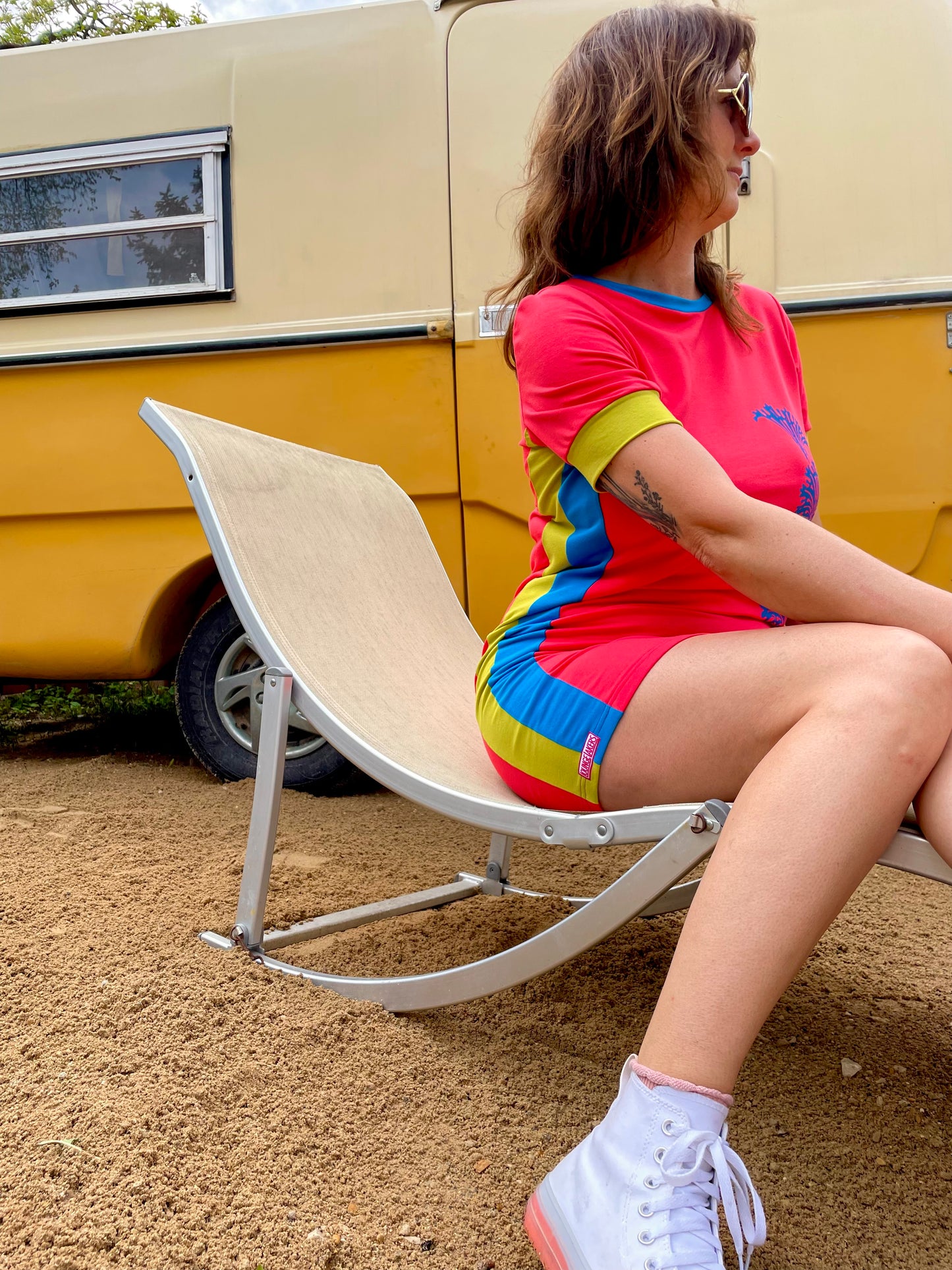 Flamingo Racer Mini-Dress