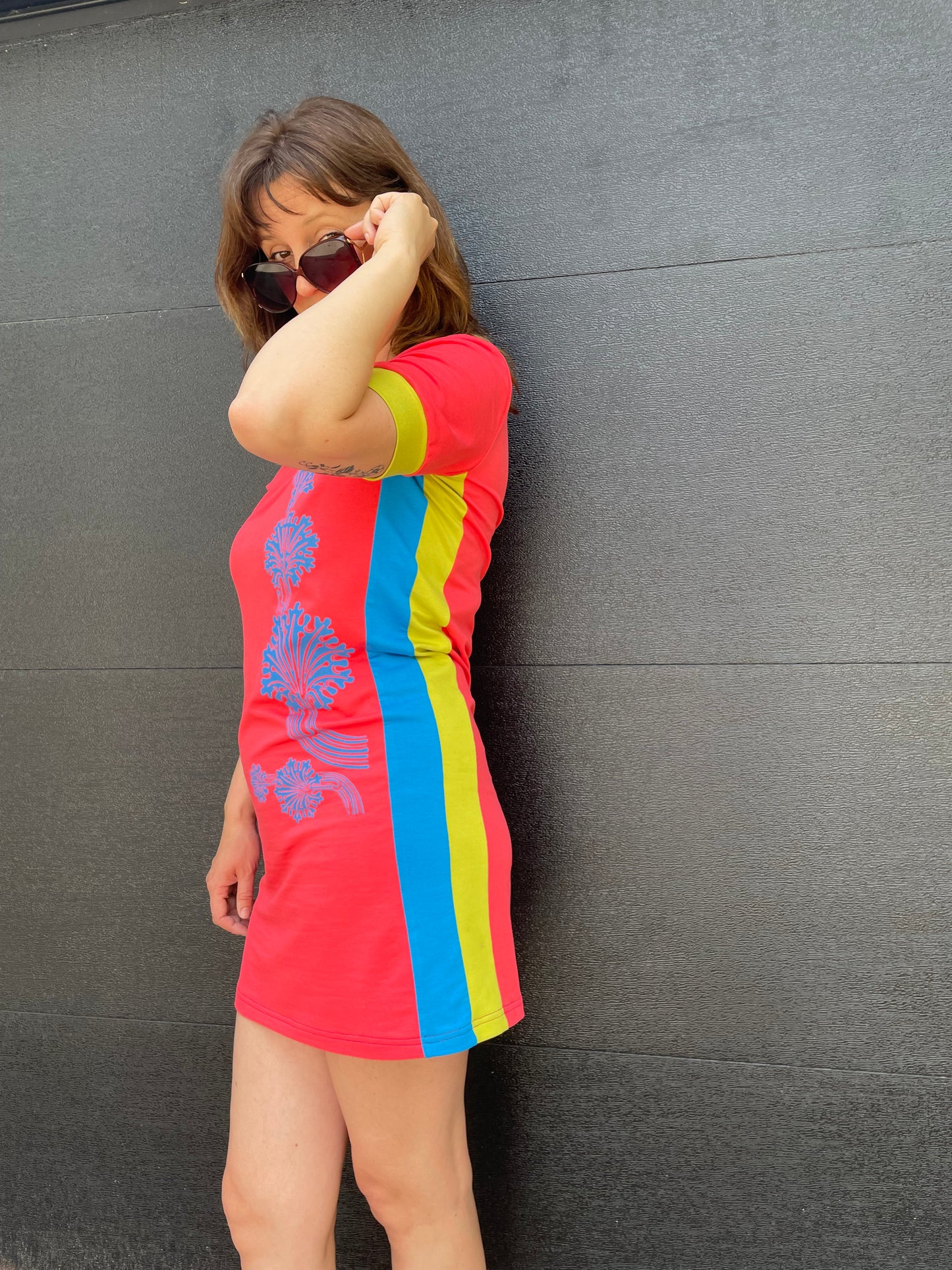 Flamingo Racer Mini-Dress