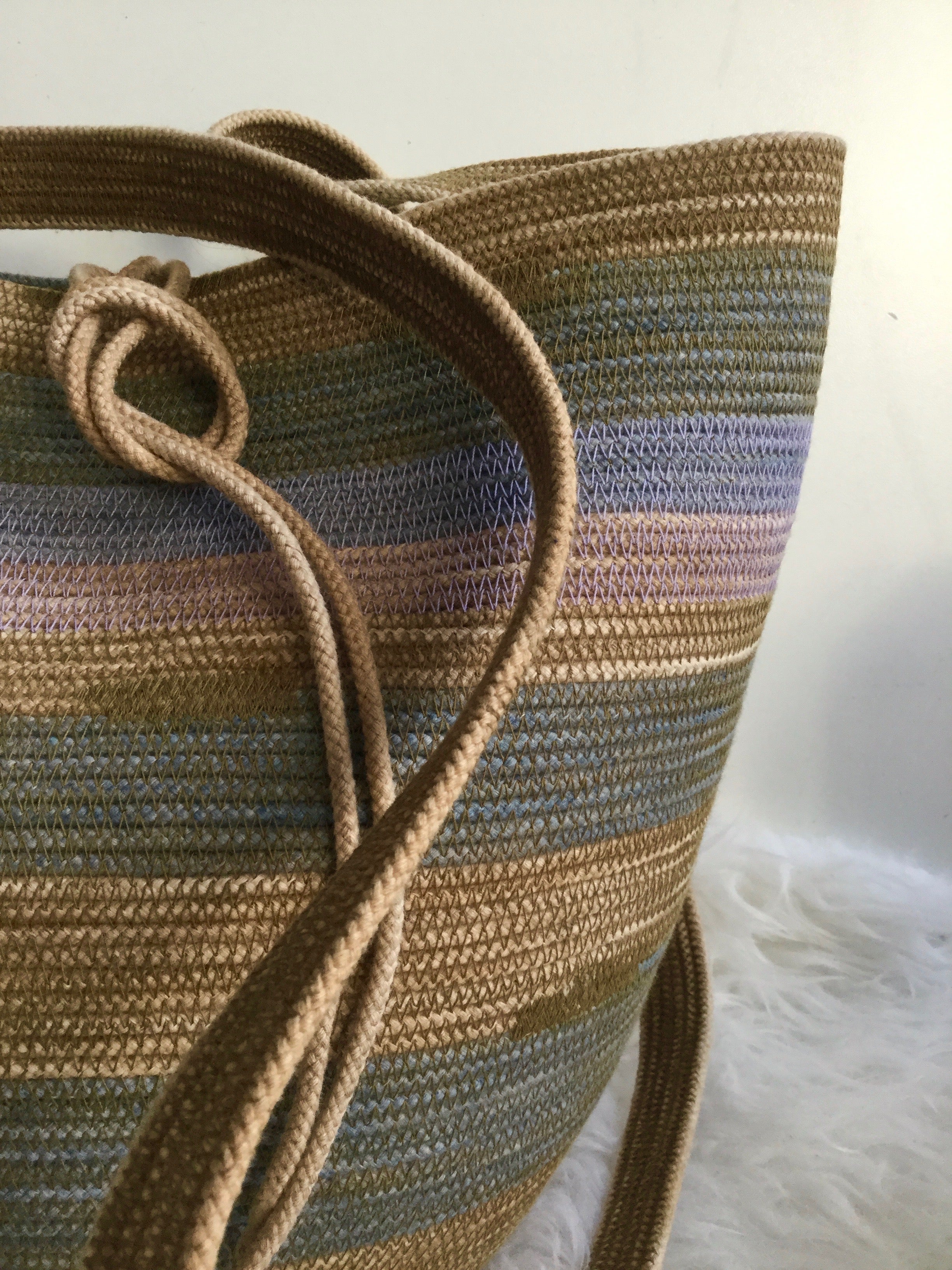 foraging basket made from cotton rope