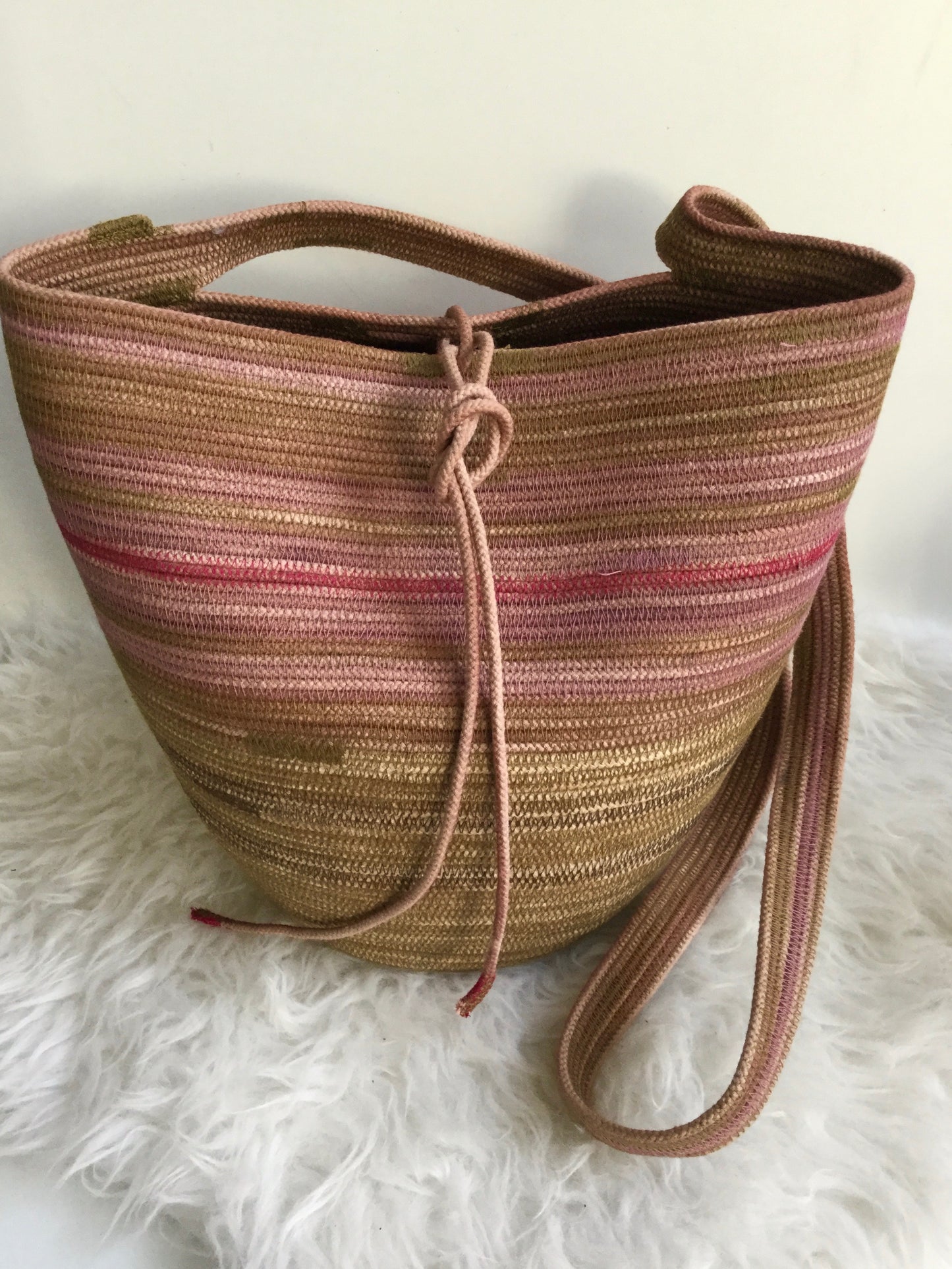 naturally dyed rope basket