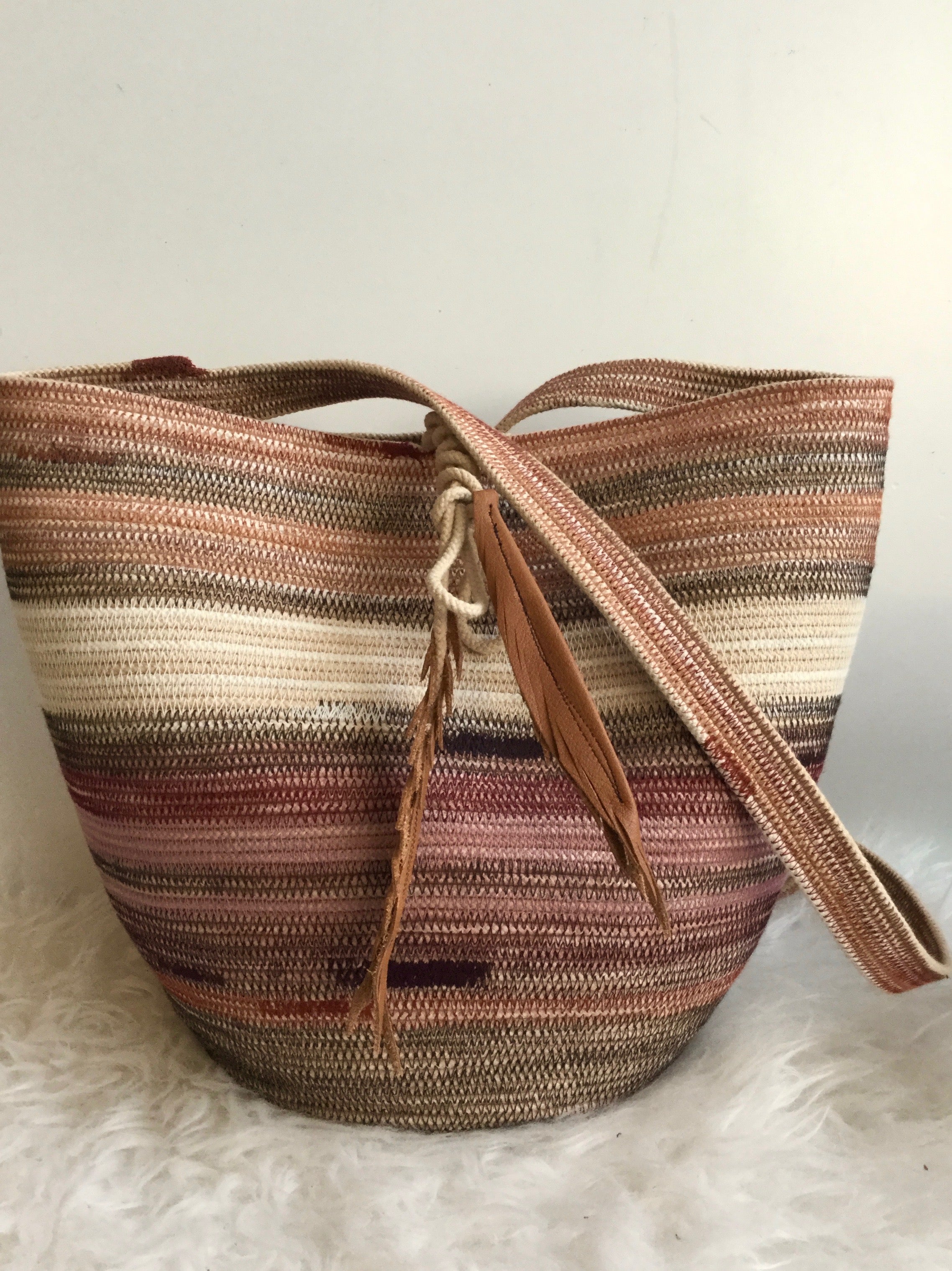 foraging basket made from cotton rope