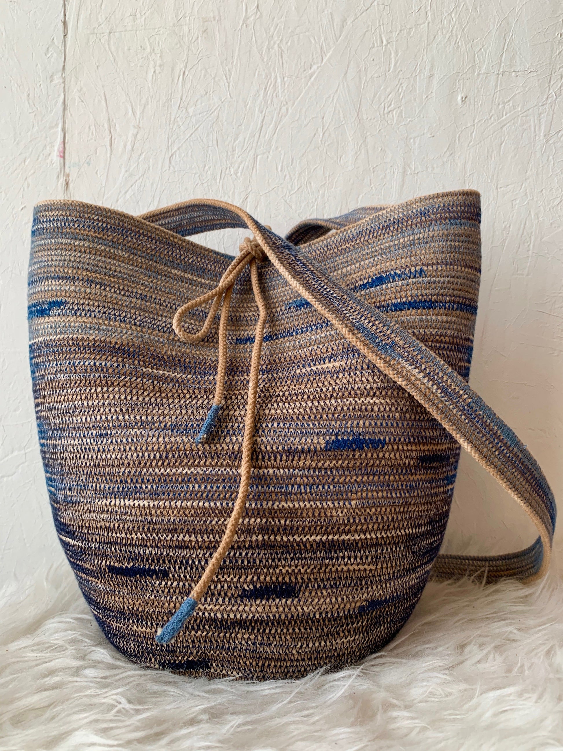 blue foraging basket