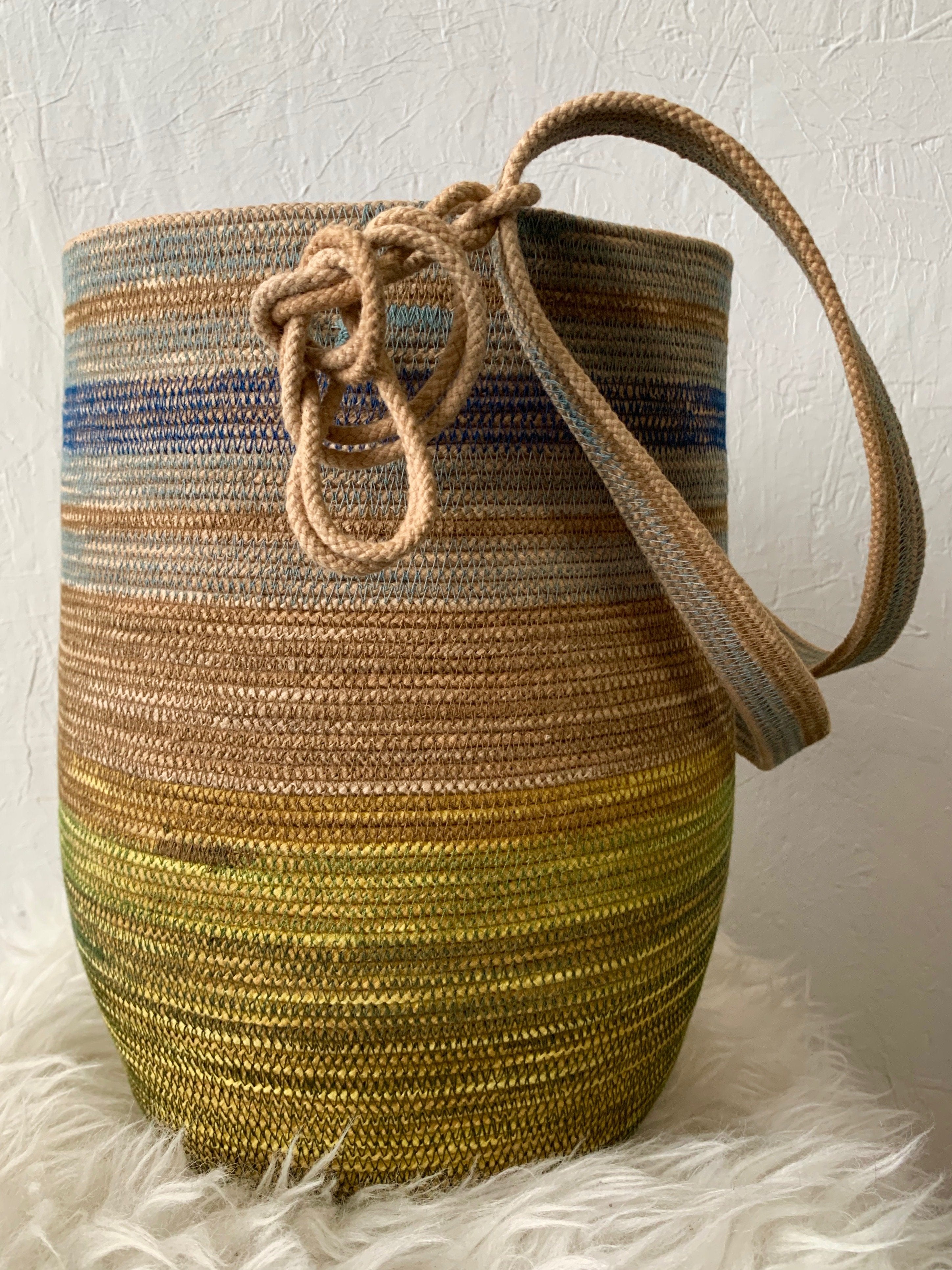 naturally dyed handmade basket