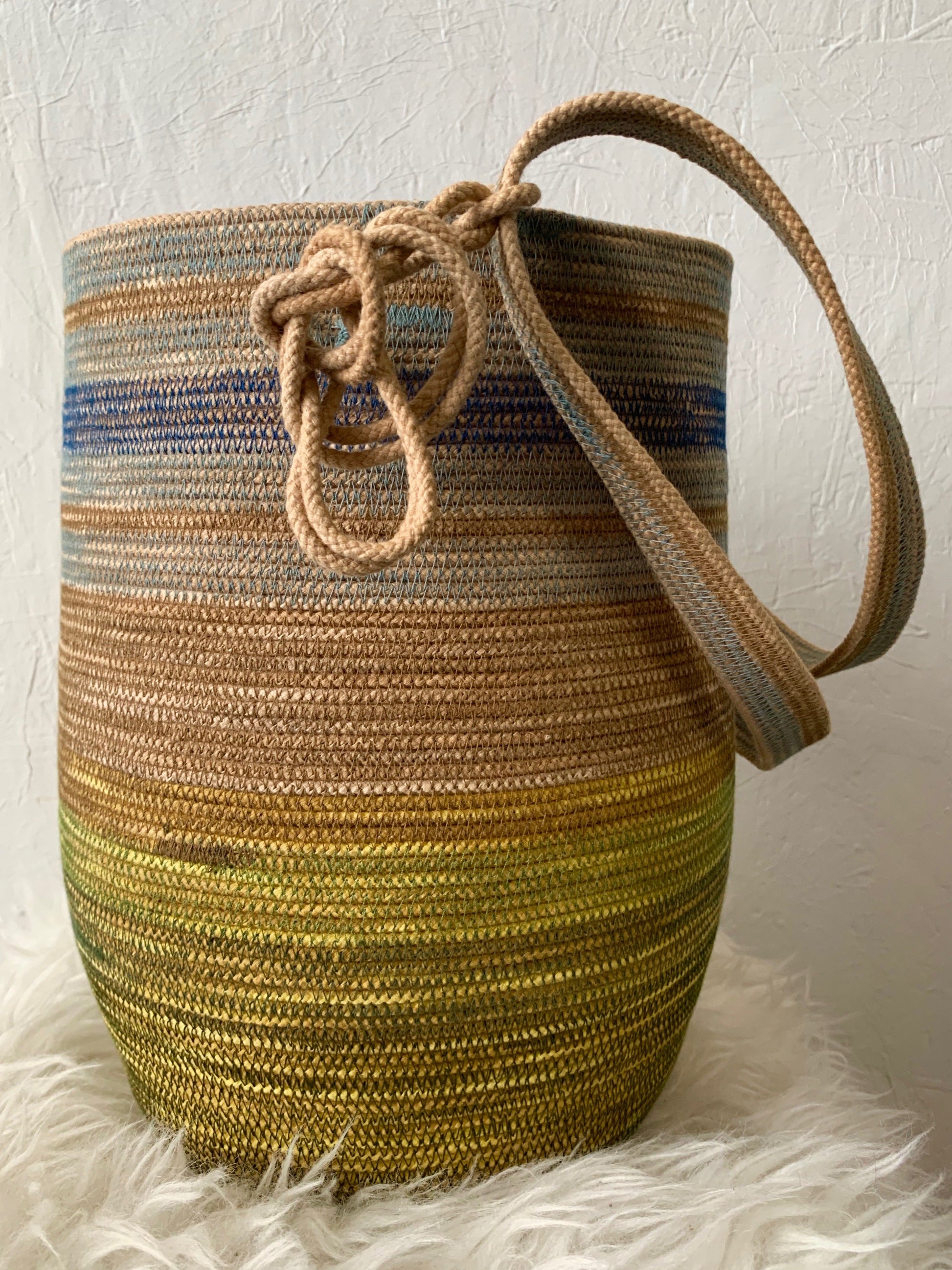 naturally dyed handmade basket