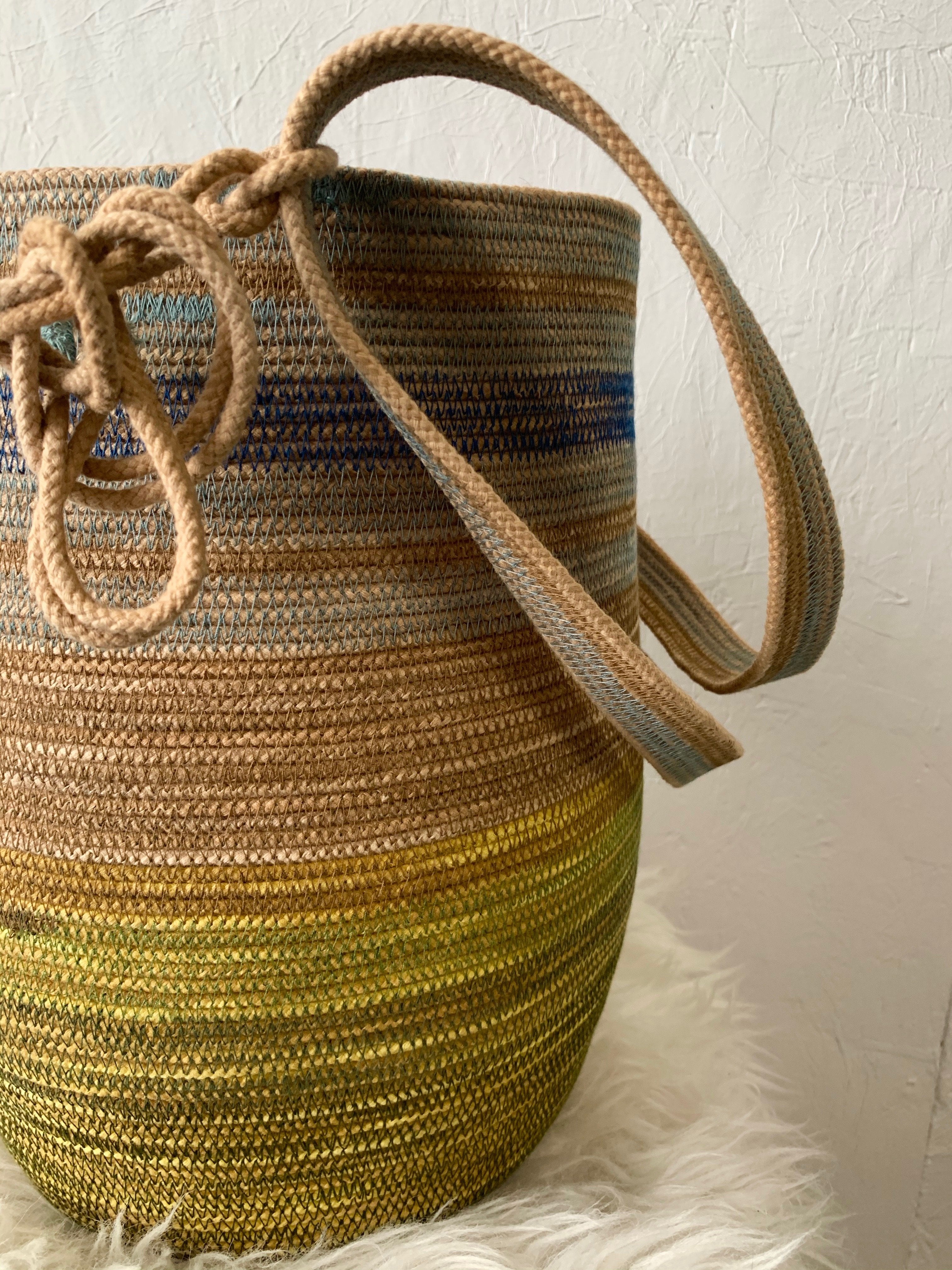 naturally dyed rope basket