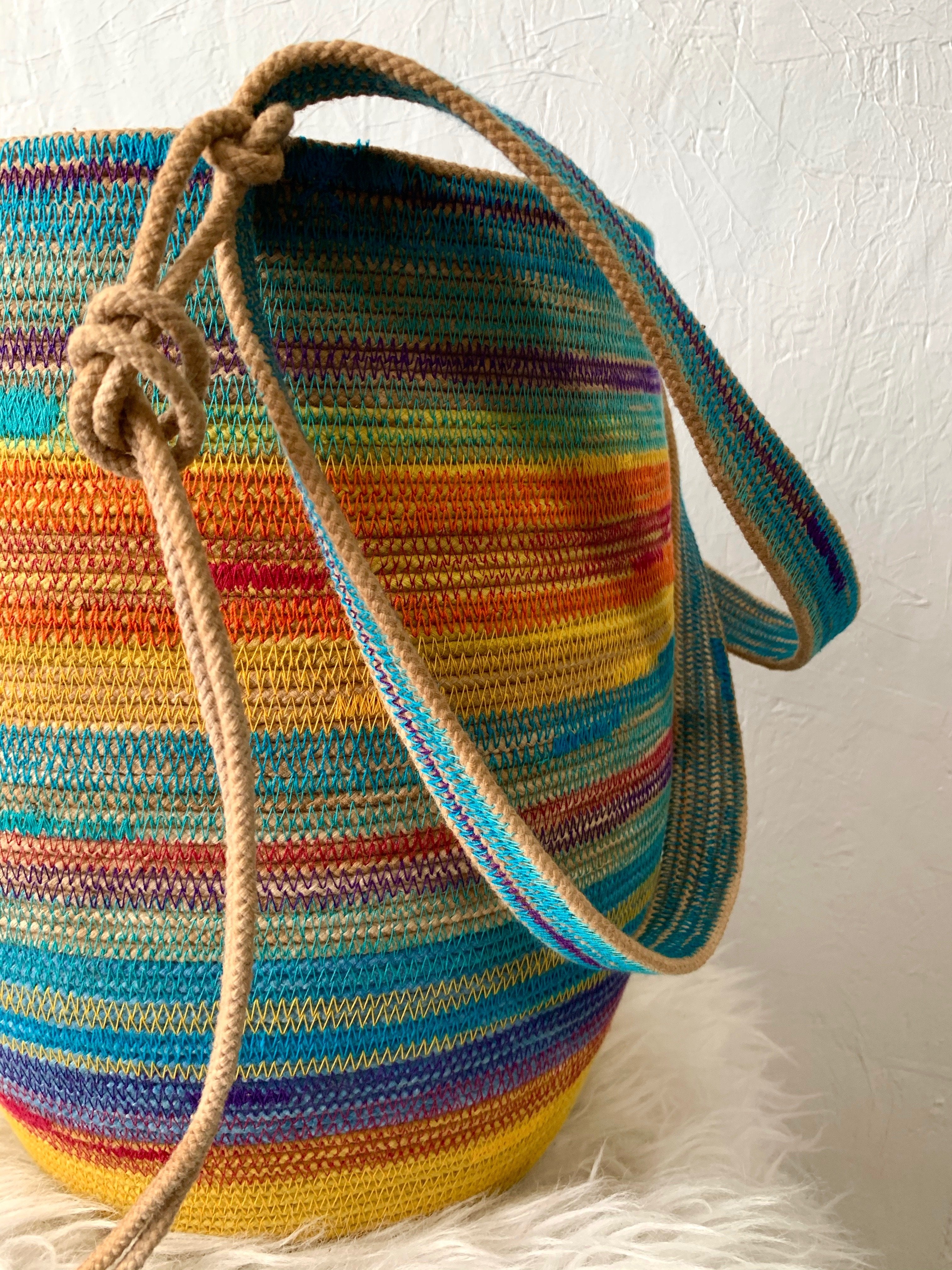 naturally dyed rope basket
