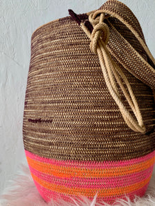 electric pink and orange basket