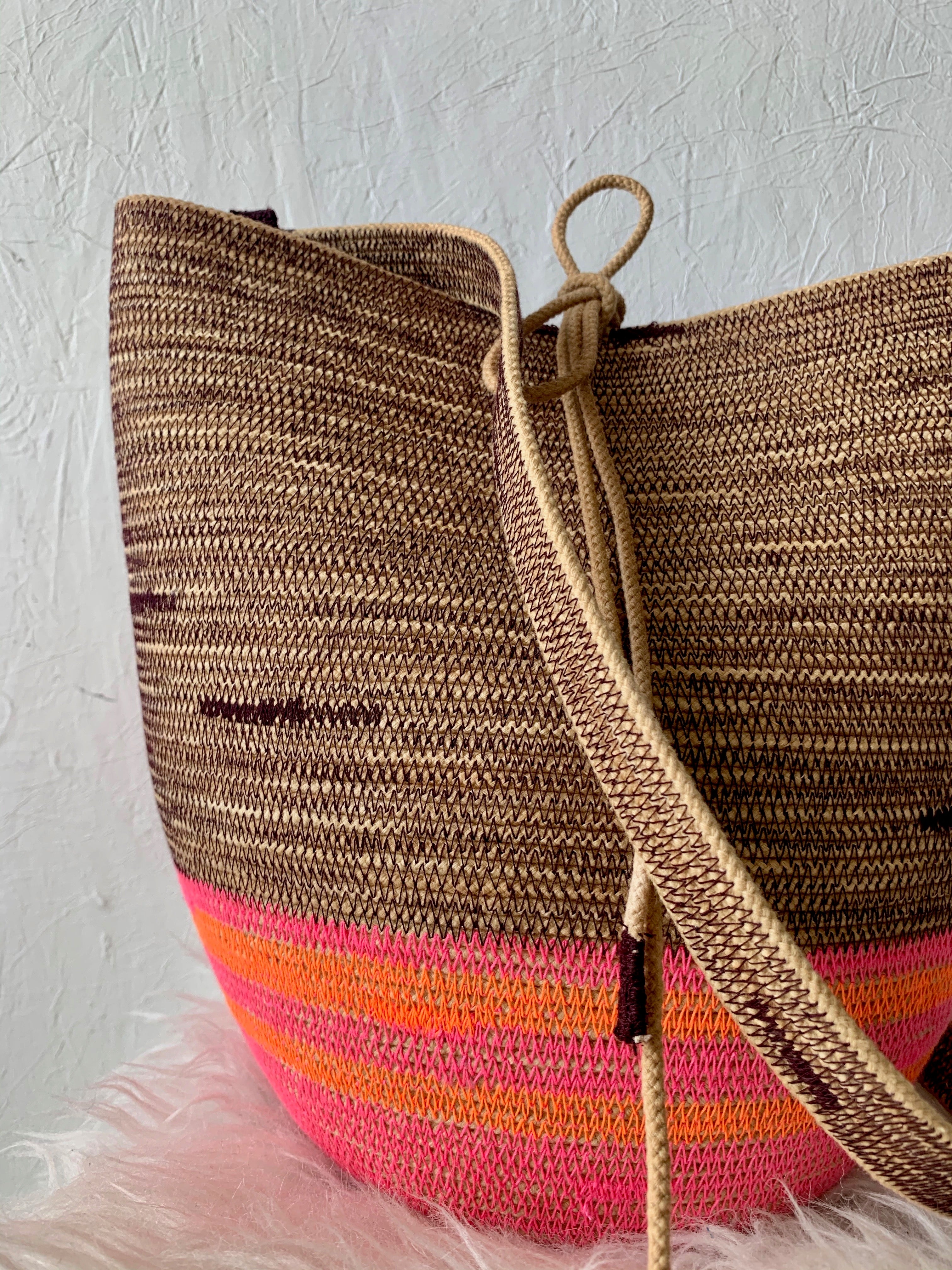 naturally dyed rope basket