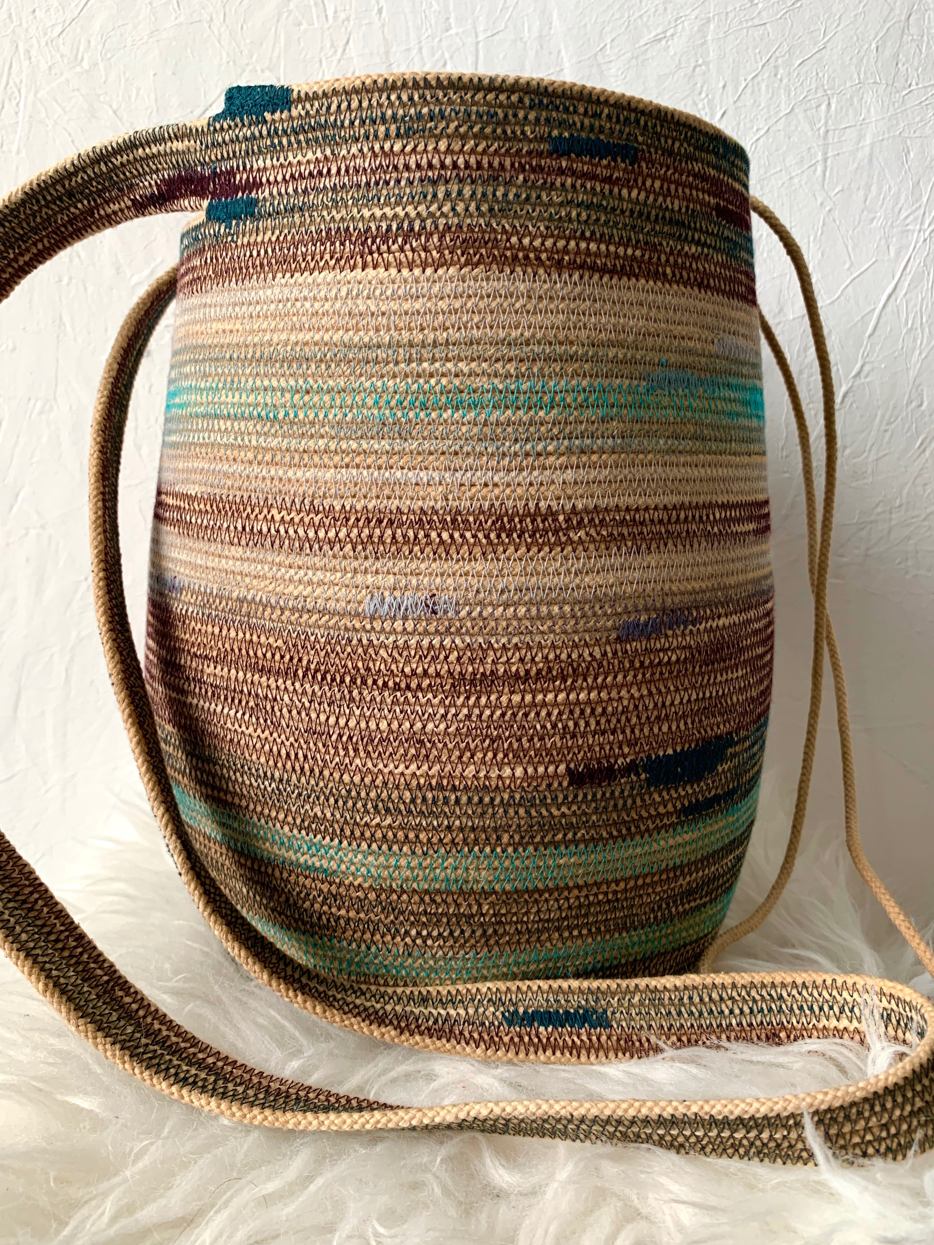 naturally dyed handmade basket