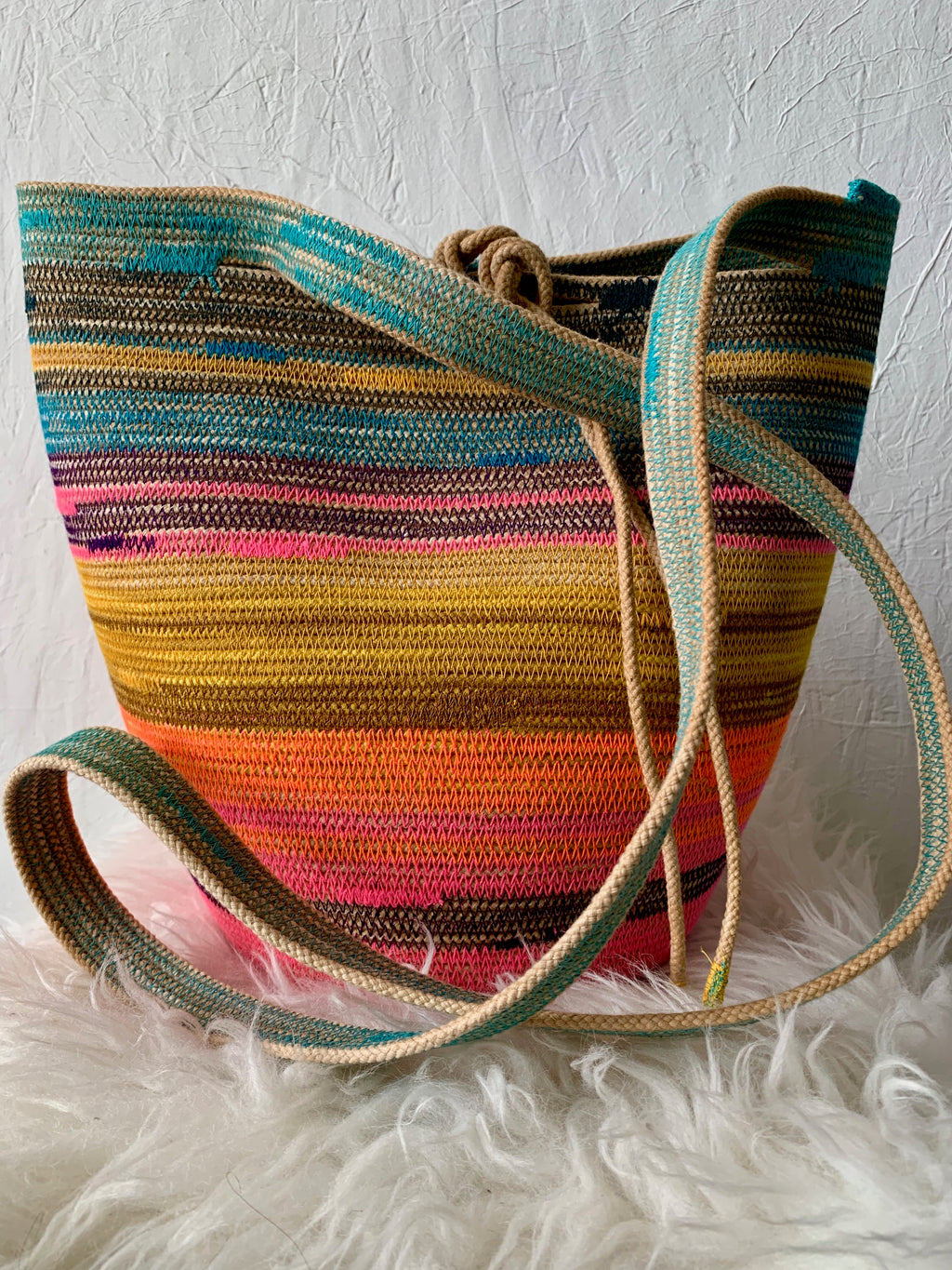 naturally dyed handmade basket