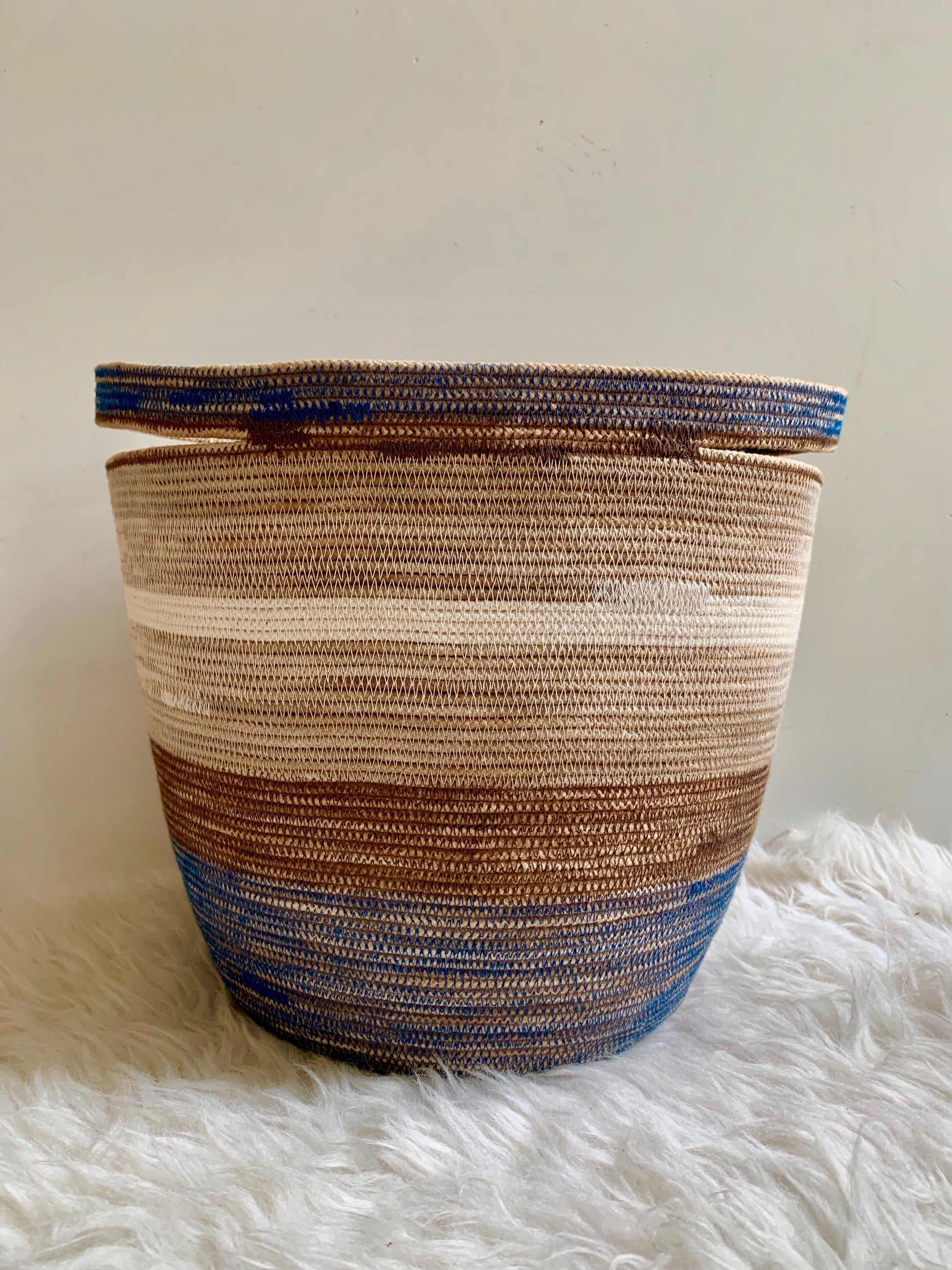 naturally dyed rope basket