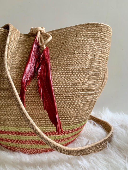 handmade naturally dyed rope basket
